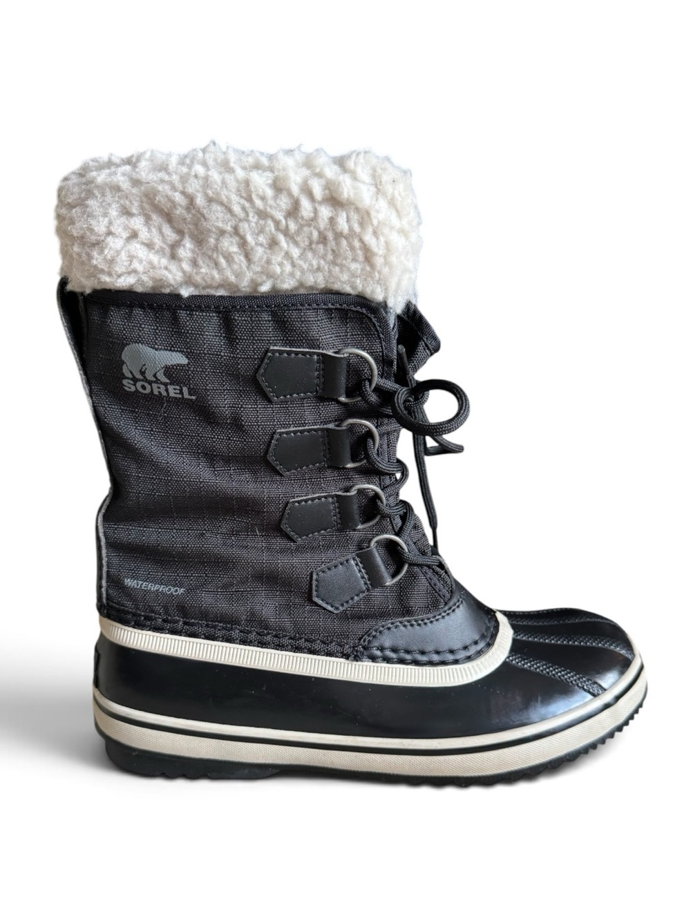 Sorel Winter Carnival Waterproof Winter Boots Sherpa Fleece Black Size 7